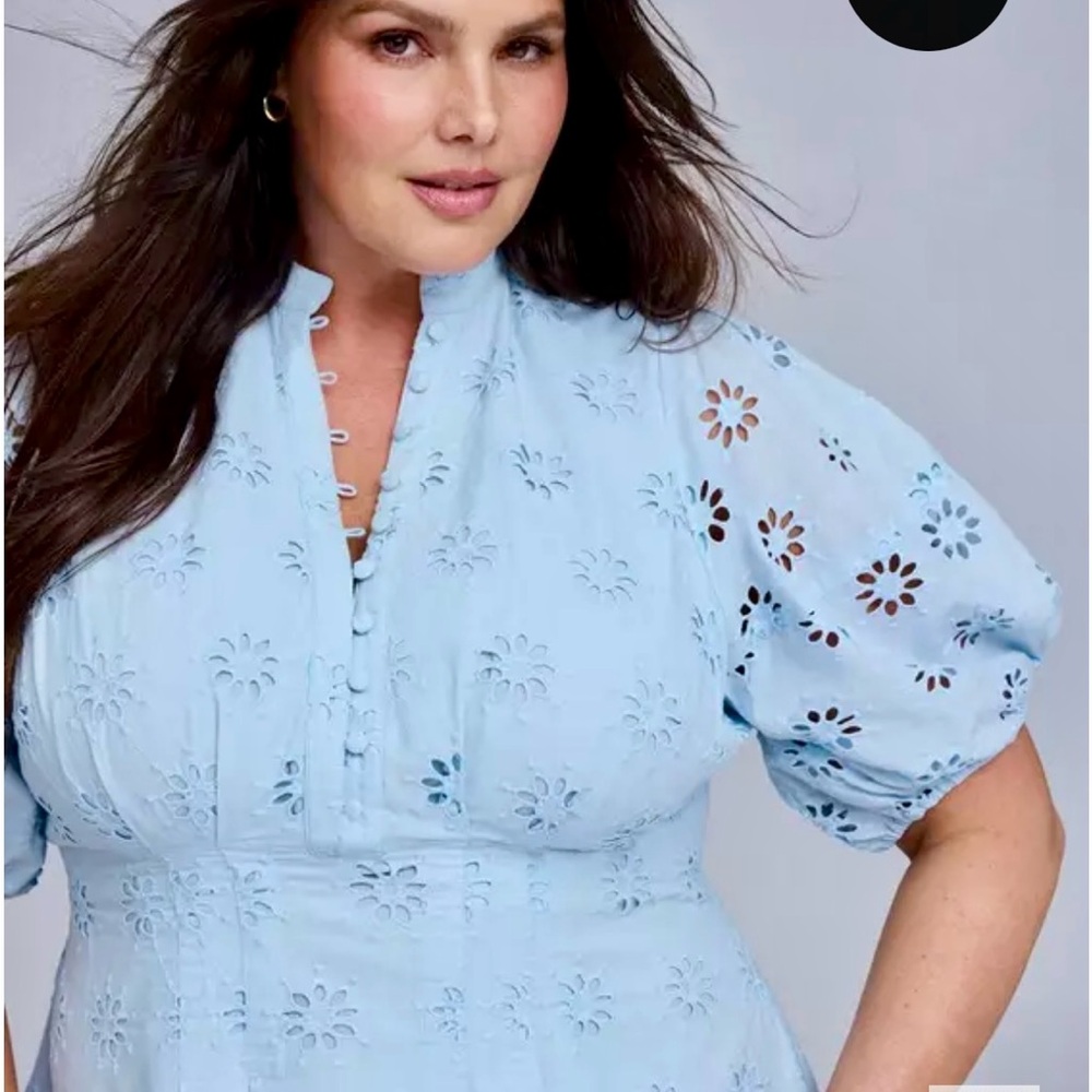 Torrid / Belle Isle Pale Blue Eyelet Dress NWT